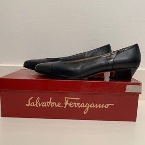 Vintage Ferragamo Calf Skin & Patent Leather Heel